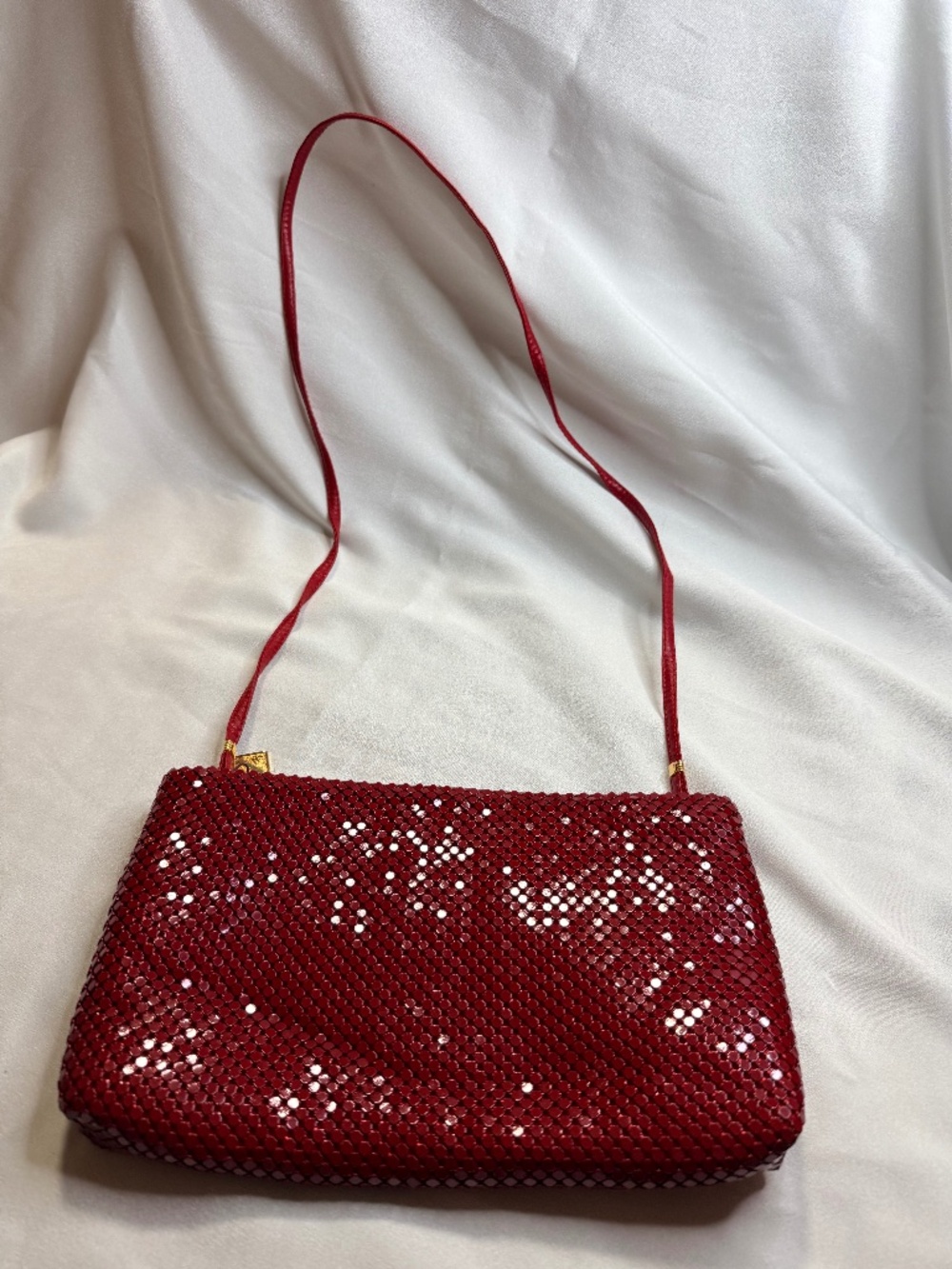 Vintage Whiting & Davis Red Mesh Shoulder Bag